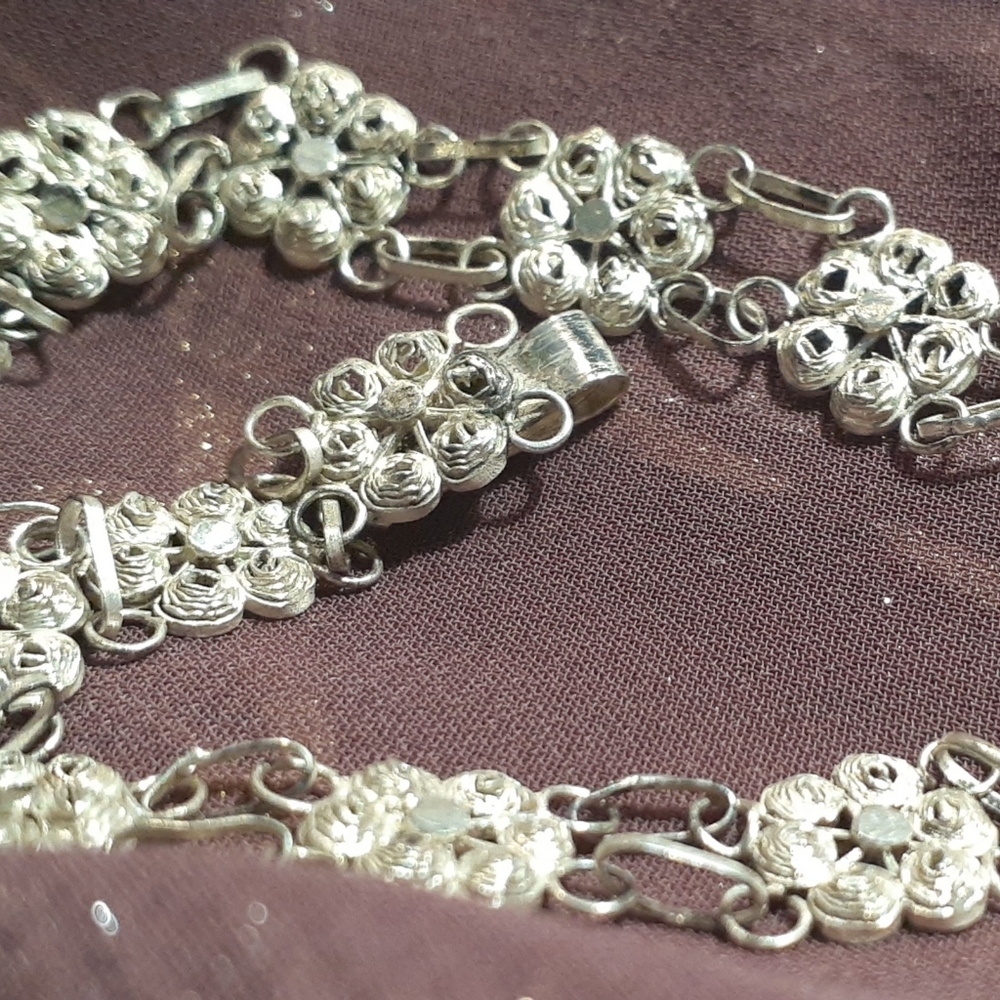 Silver filigree bracelet-vintage - Picture 4 of 7